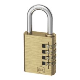 Smith & Locke  Brass  Closed Shackle Combination  Padlock Brass 40mm