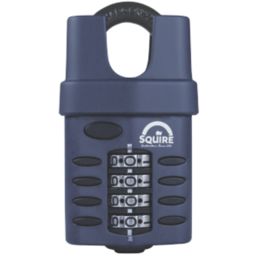 Squire  Steel Water-Resistant Closed Shackle Combination  Padlock Blue 50mm