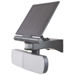 LAP  Outdoor LED Solar Floodlight With PIR Sensor Grey 2 x 500lm