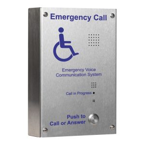 Brushed Stainless Steel Disabled Refuge Outstation, surface