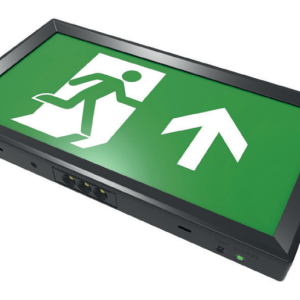 CQR LED Emergency Slimline Exit Box Black c/w Arrow Up Legend