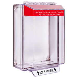 STI Universal Stopper Low Profile Cover Surface Mount No Sounder Red Fire Alarm Label